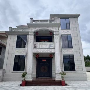 保山 芝麻白石材别墅干挂案例展示