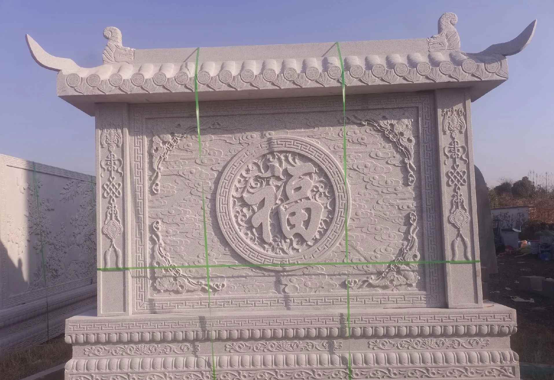 保山 芝麻白花岗岩屏风，照壁，影壁